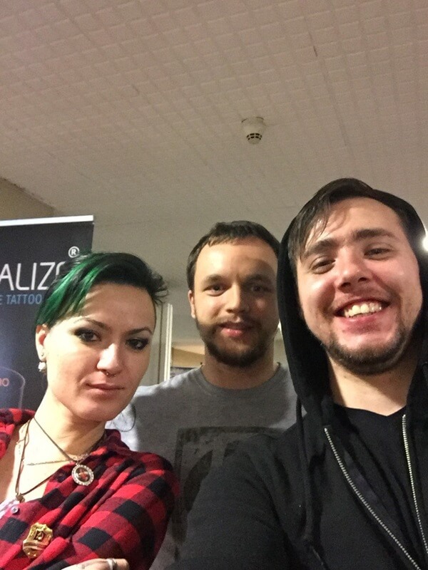 Andrey Kolbasin with friends and fellow artists at the Milan Tattoo Convention 2016, 619