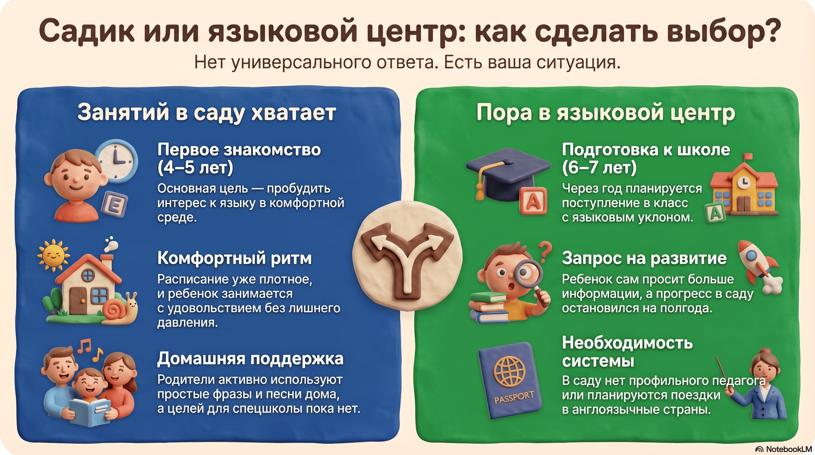 Занятия в саду vs языковой центр: сравнение