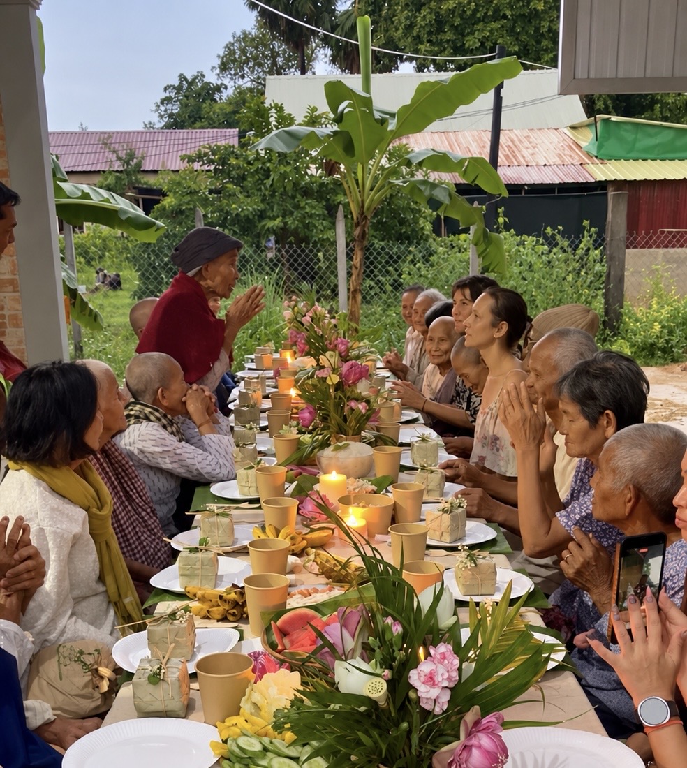 A community dinner in a Cambodian village