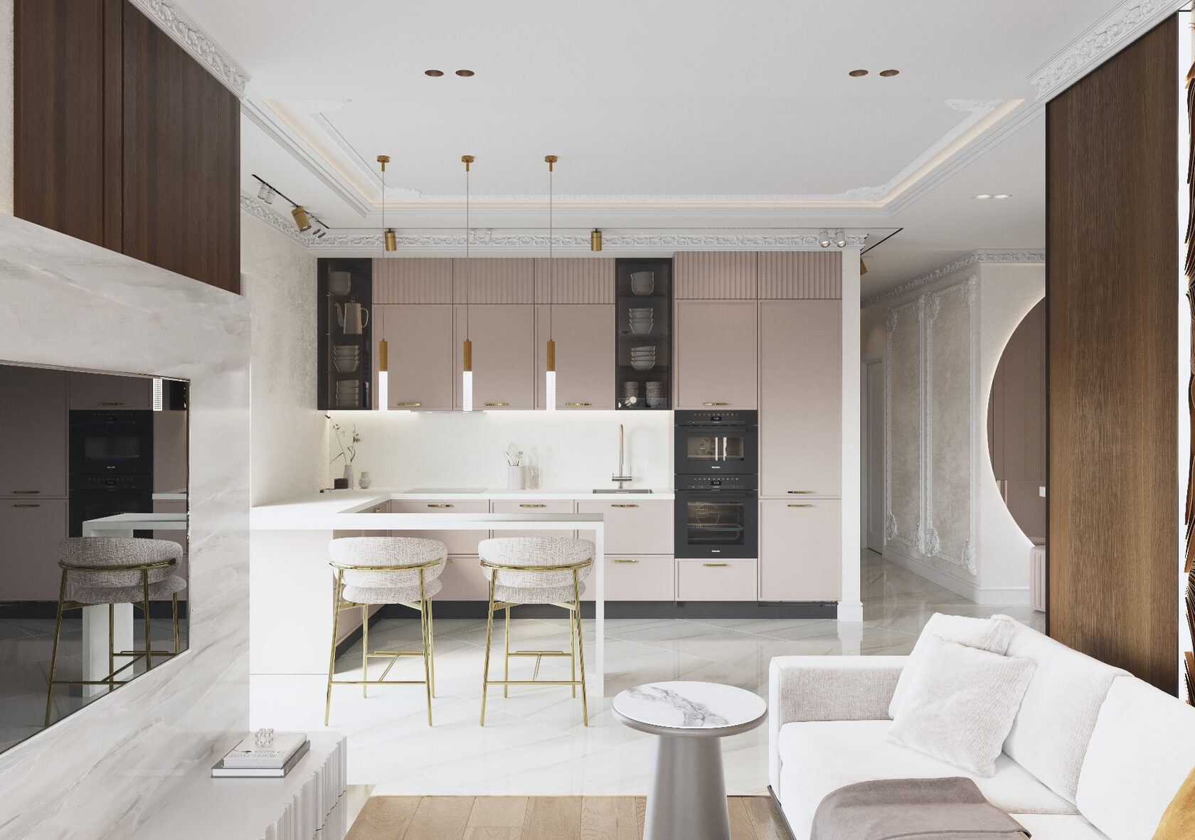 Жилой комплекс бизнес-класса "City Bay". Дизайн-проект квартиры 120 кв.м.Студия дизайна интерьеров StartDesign.