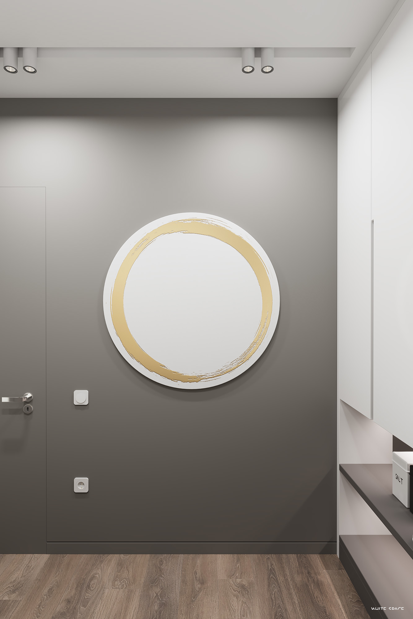Détail mural dans l’intérieur maison moderne – style minimaliste