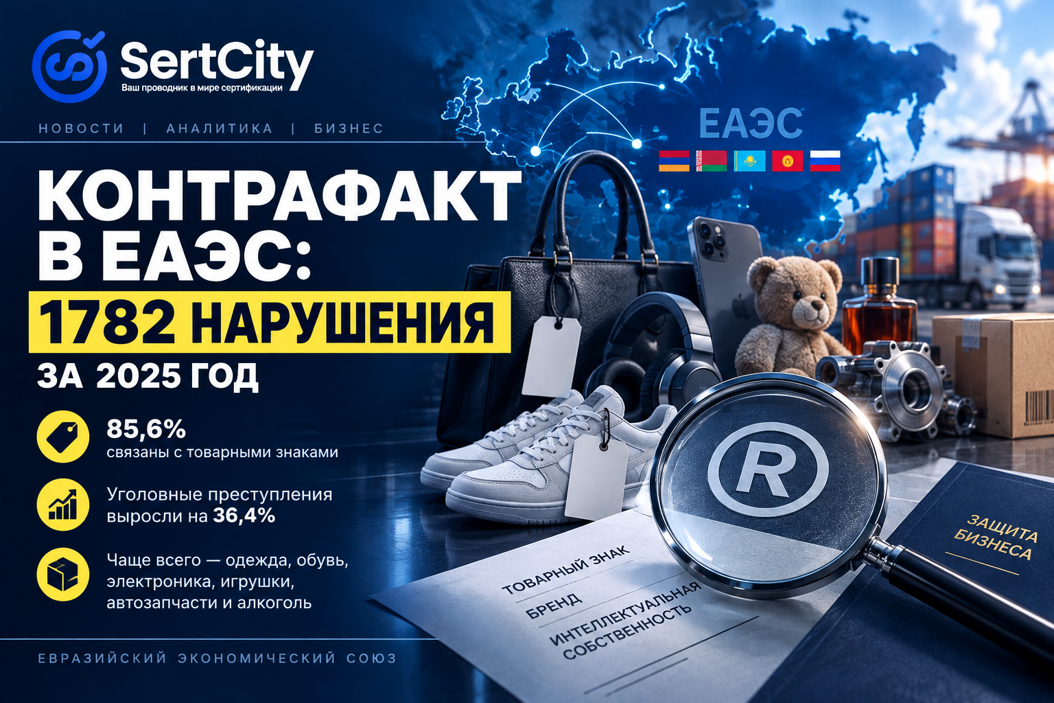 Контрафакт и нарушения прав на товарные знаки в ЕАЭС по итогам 2025 года
