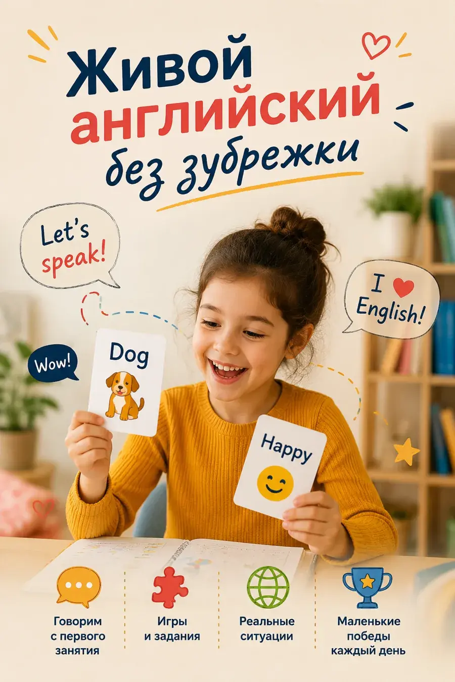 Живой английский без зубрежки: ребенок учит английский через игру