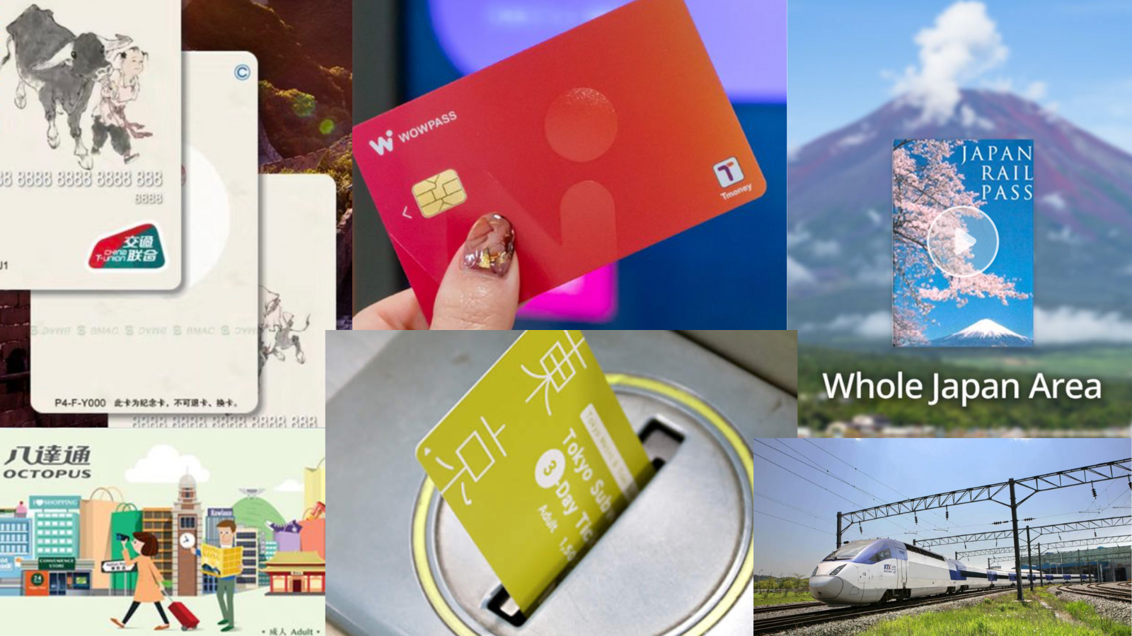 carte pass transport japon Corée chine