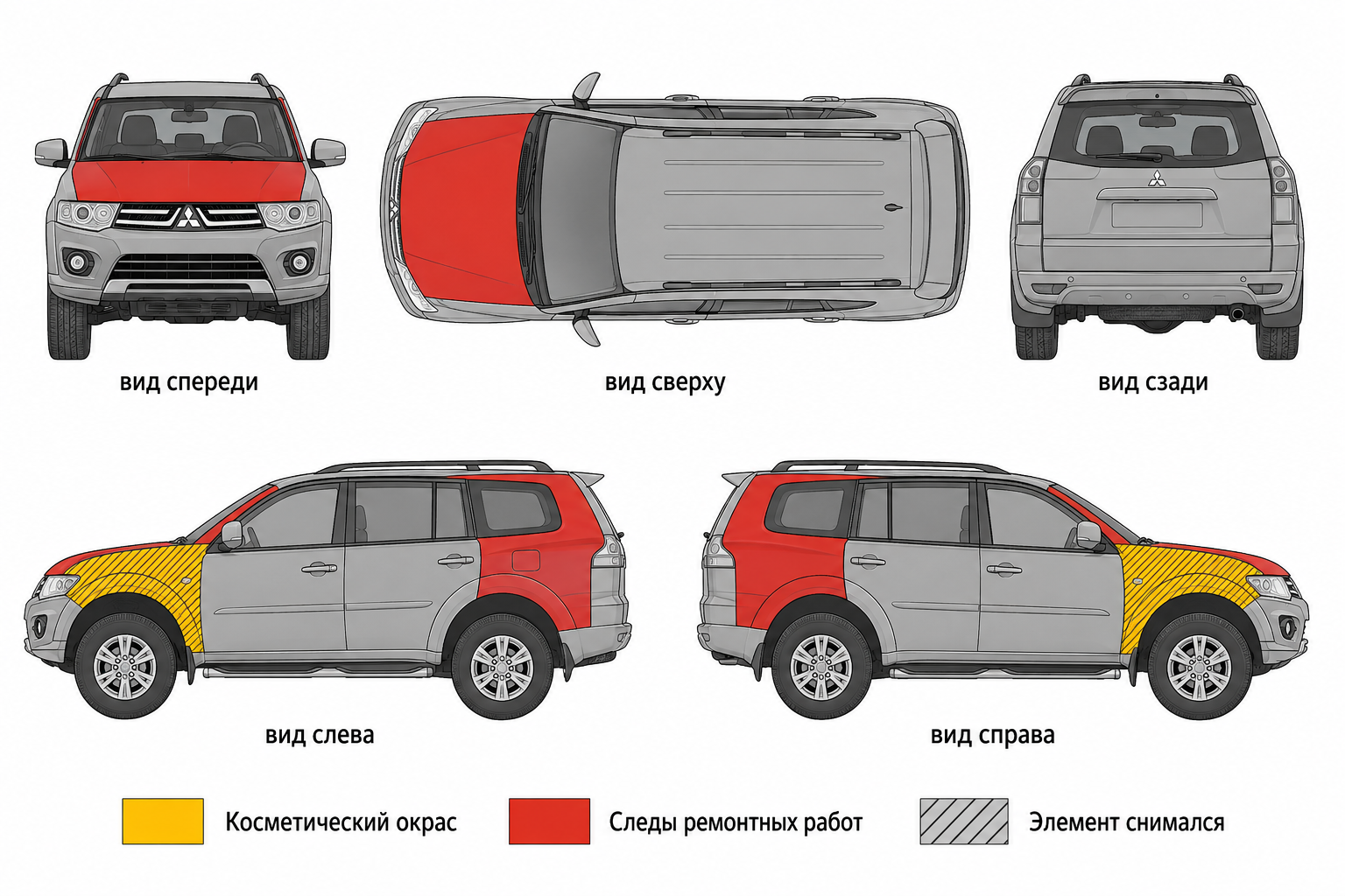 Карта ЛКП Mitsubishi Pajero Sport