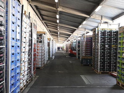 Типичный склад где работают на вилочных погрузчиках Hyundai