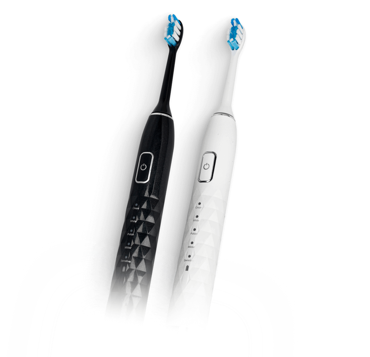 Черная и белая зубные электрические щетки Alvion Eos