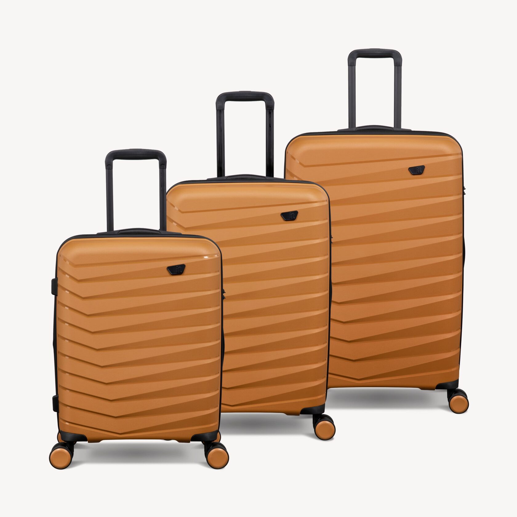 Коллекция чемоданов Replicating it luggage черного цвета из abs-пластика: увеличение объема, замок TSA и маневренные колеса 360°