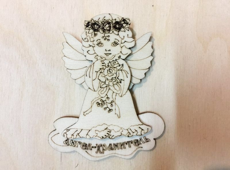 Ангел хранитель девочка магнит из фанеры