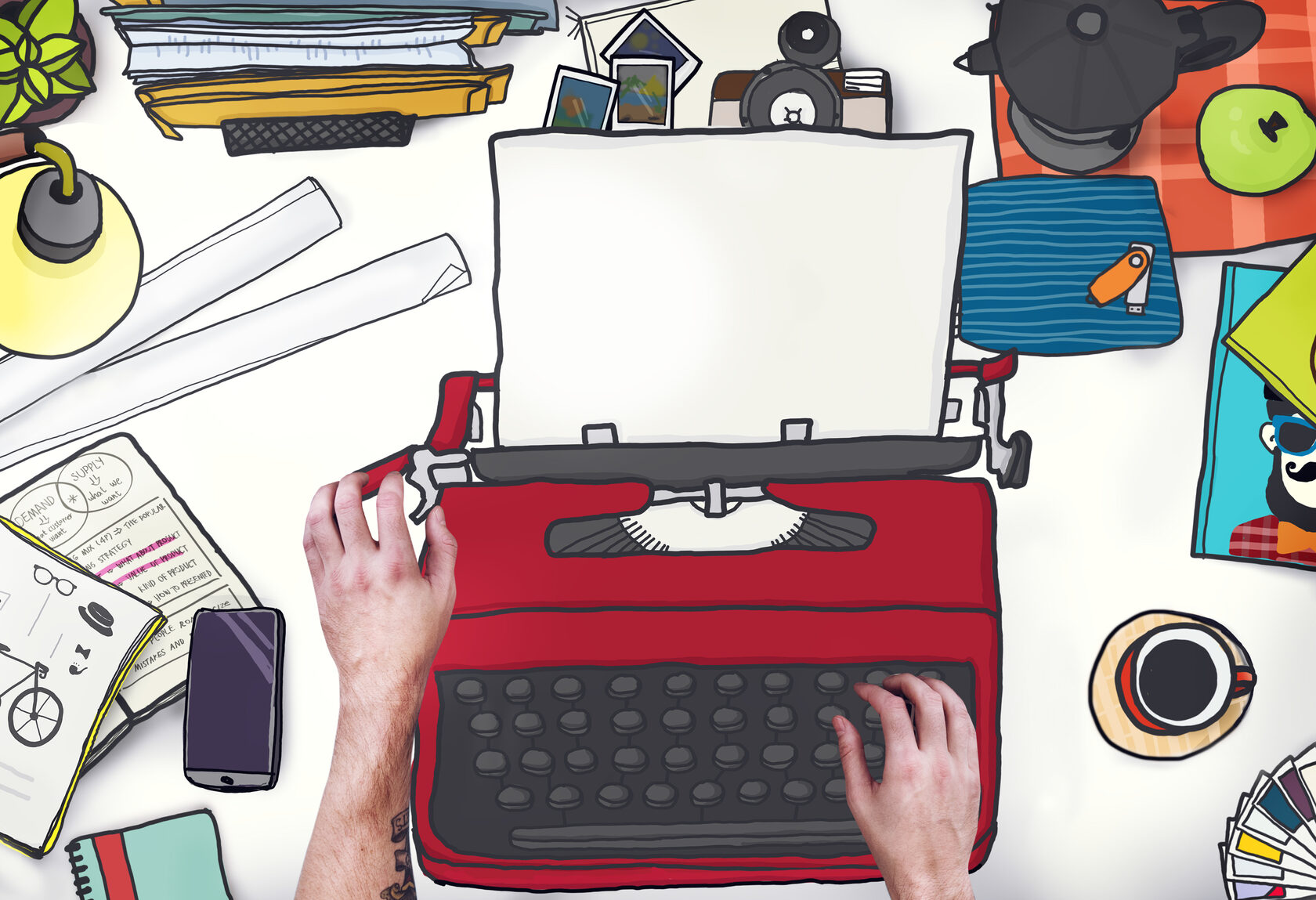 написание текста на пишущей машинке