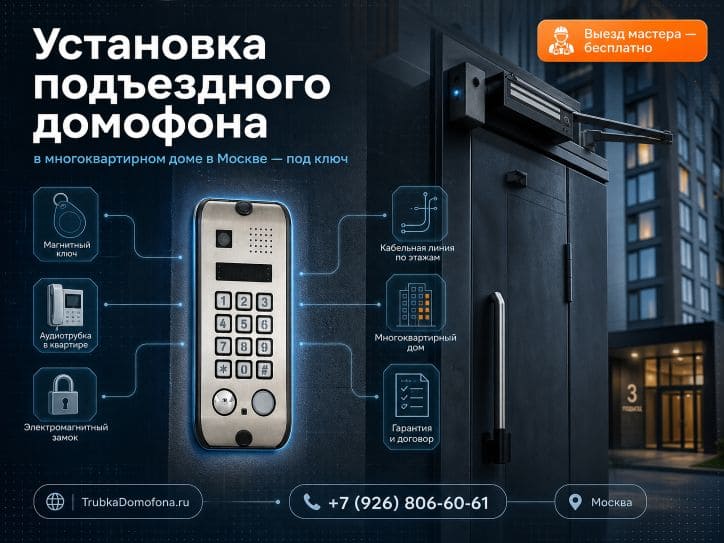 Установка подъездного домофона в многоквартирном доме в Москве — порядок работ и гарантия