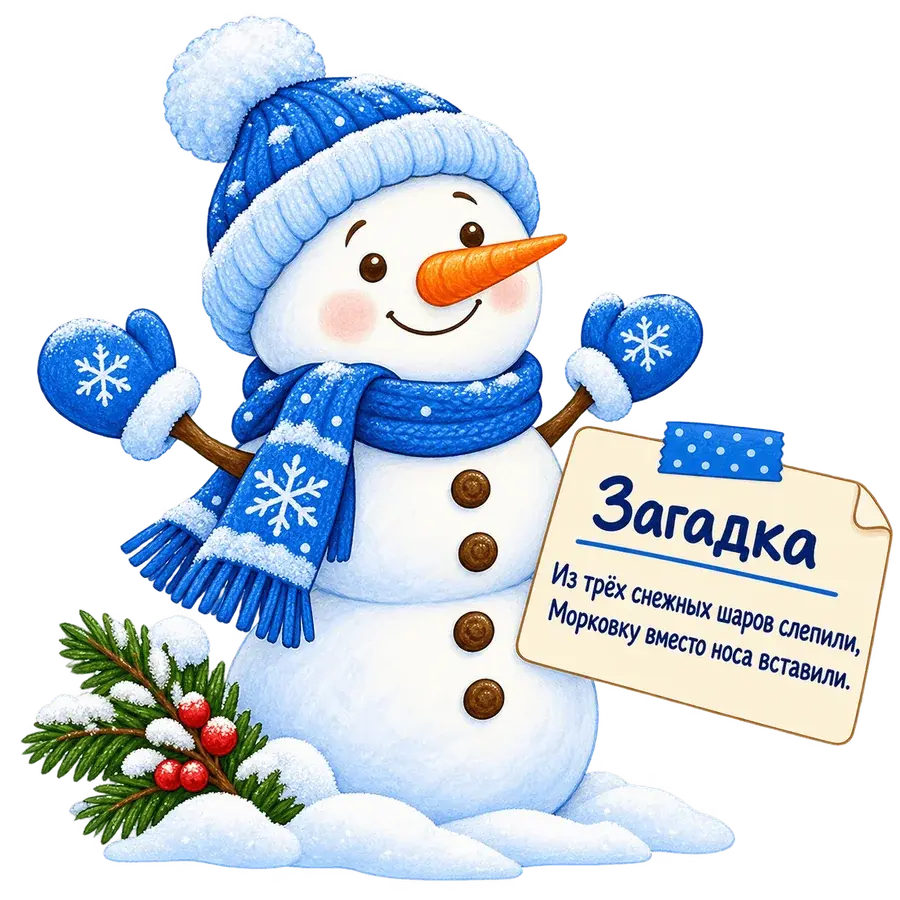 Снеговик с запиской-загадкой для новогоднего домашнего квеста