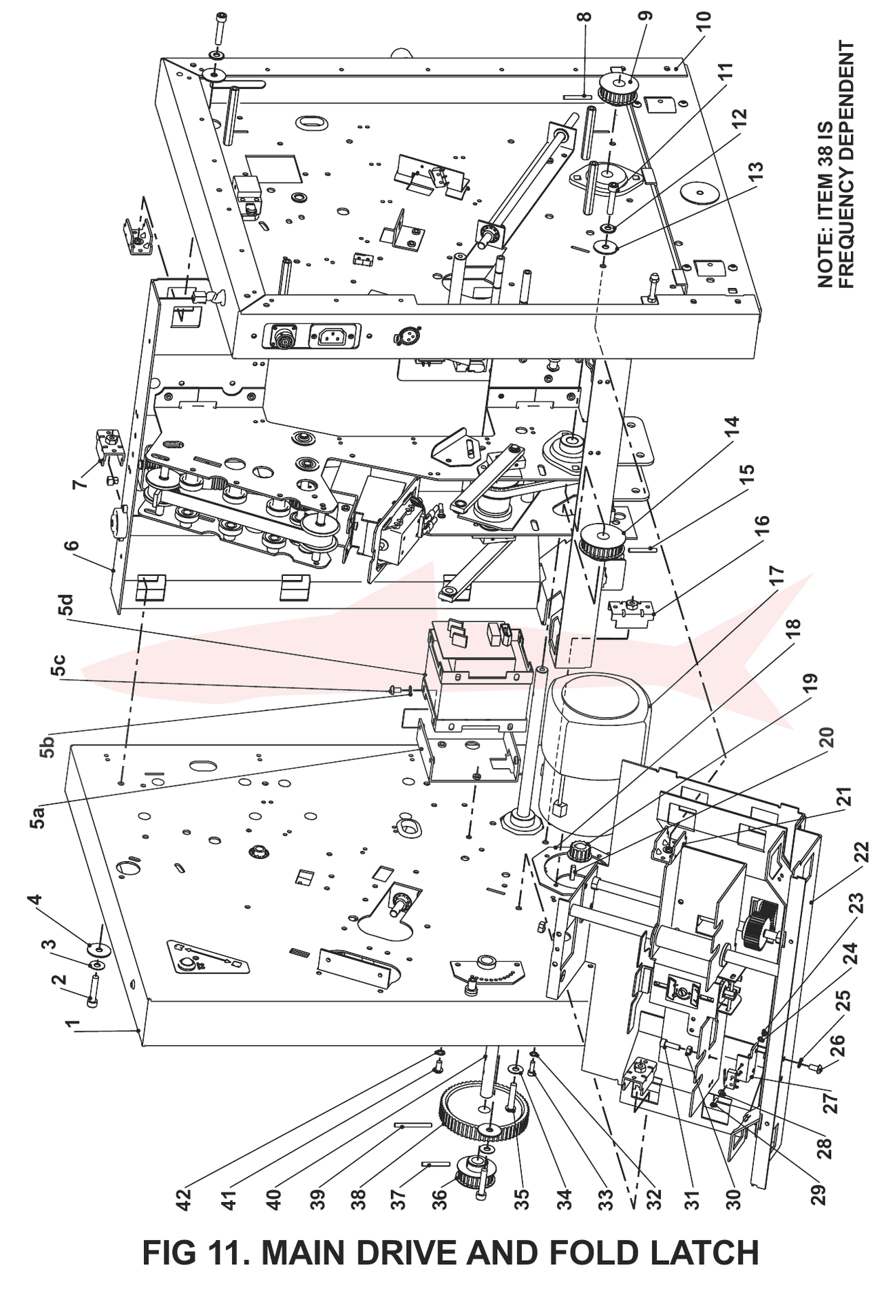 Morgana BookMaster Pro Fig 11 Main Drive & Fold Latch Assy — схема деталей