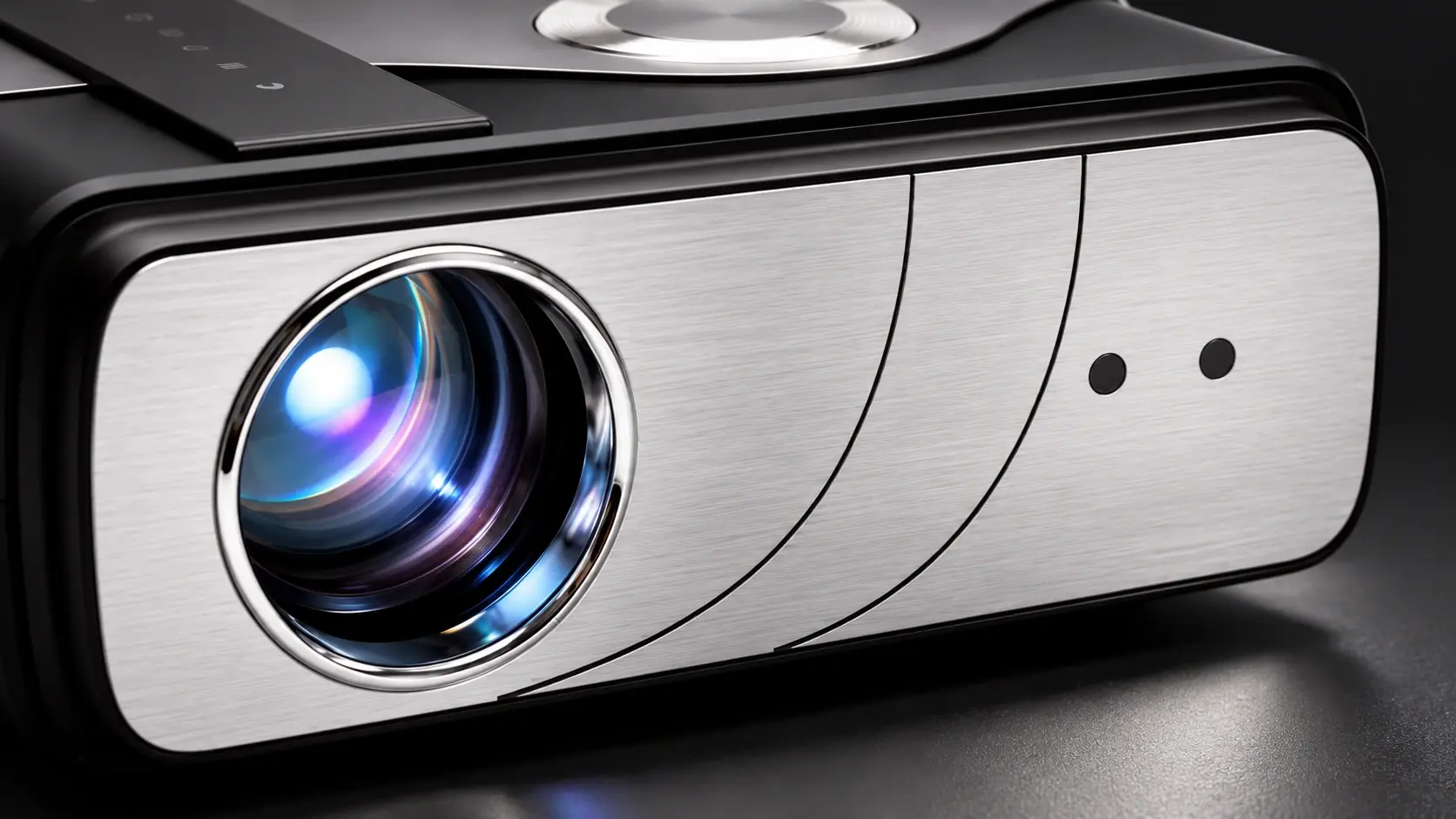 Крупный план объектива и передней панели — CAIVVEI LED-600A4K