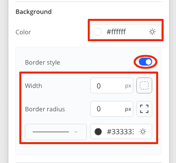 Adjust background settings for a divider