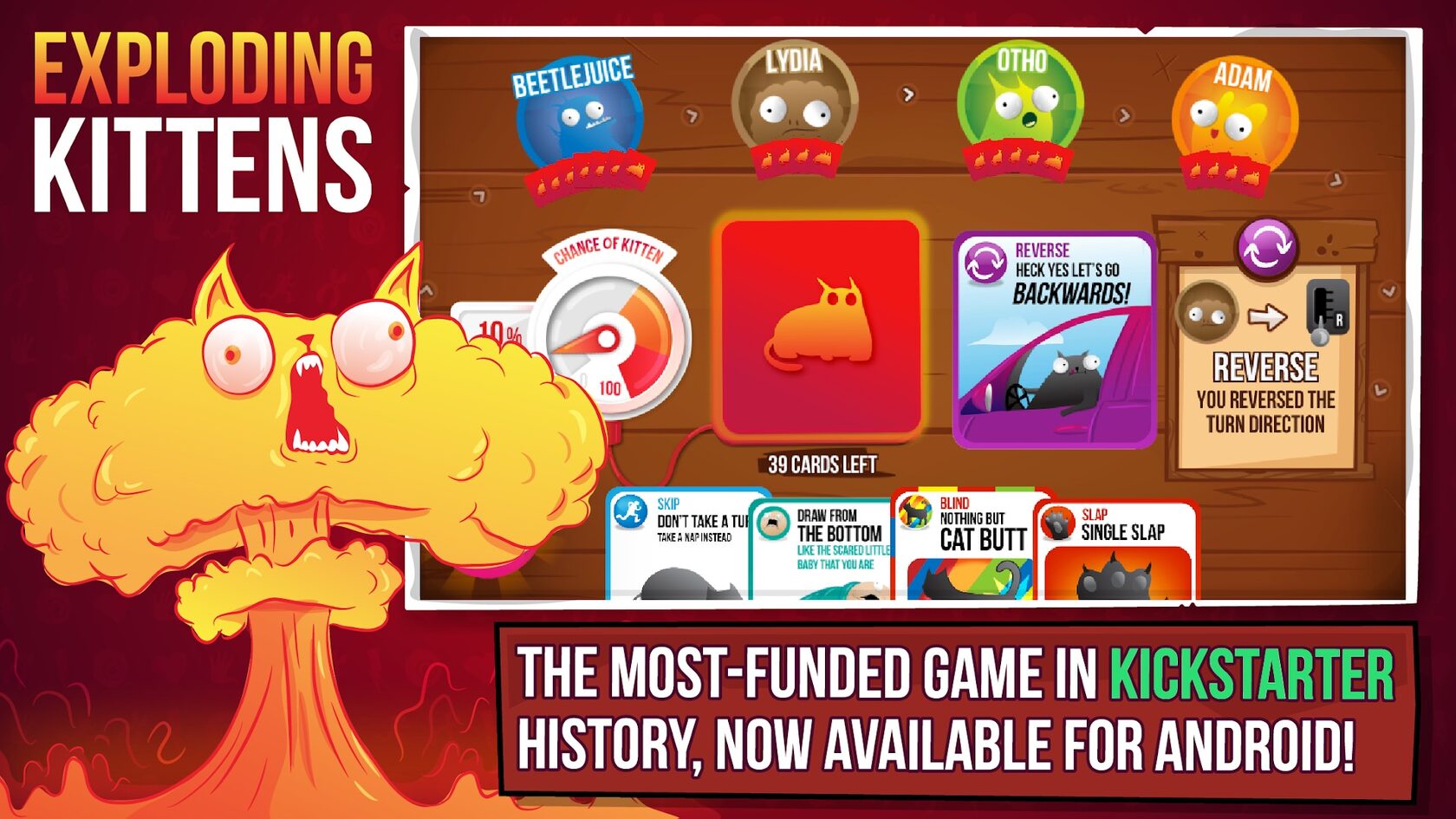 Game preview for Exploding Kittens