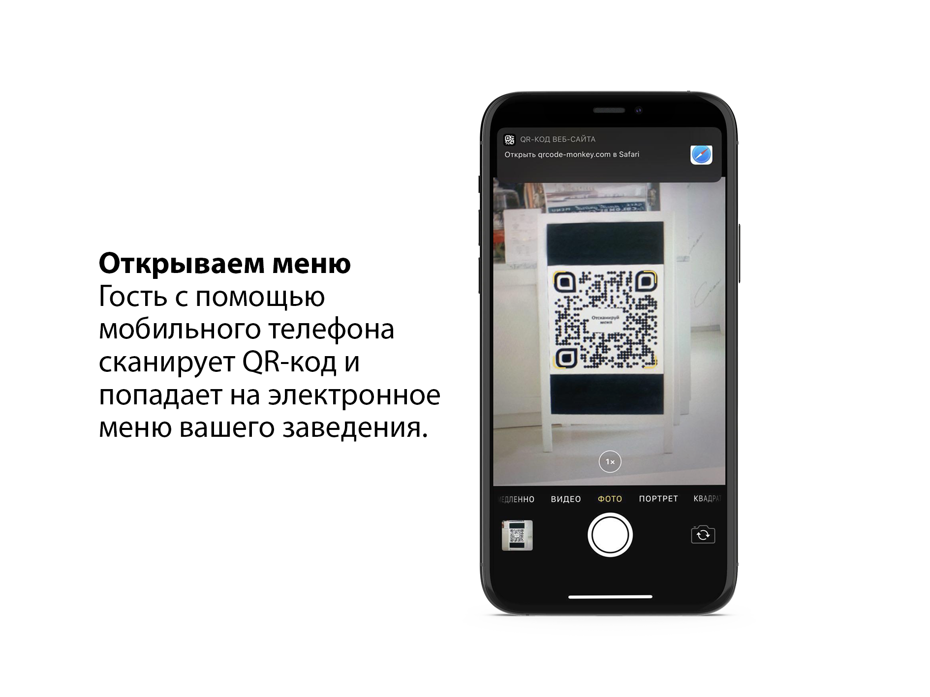 QR-код онлайн меню для Ресторанного бизнеса