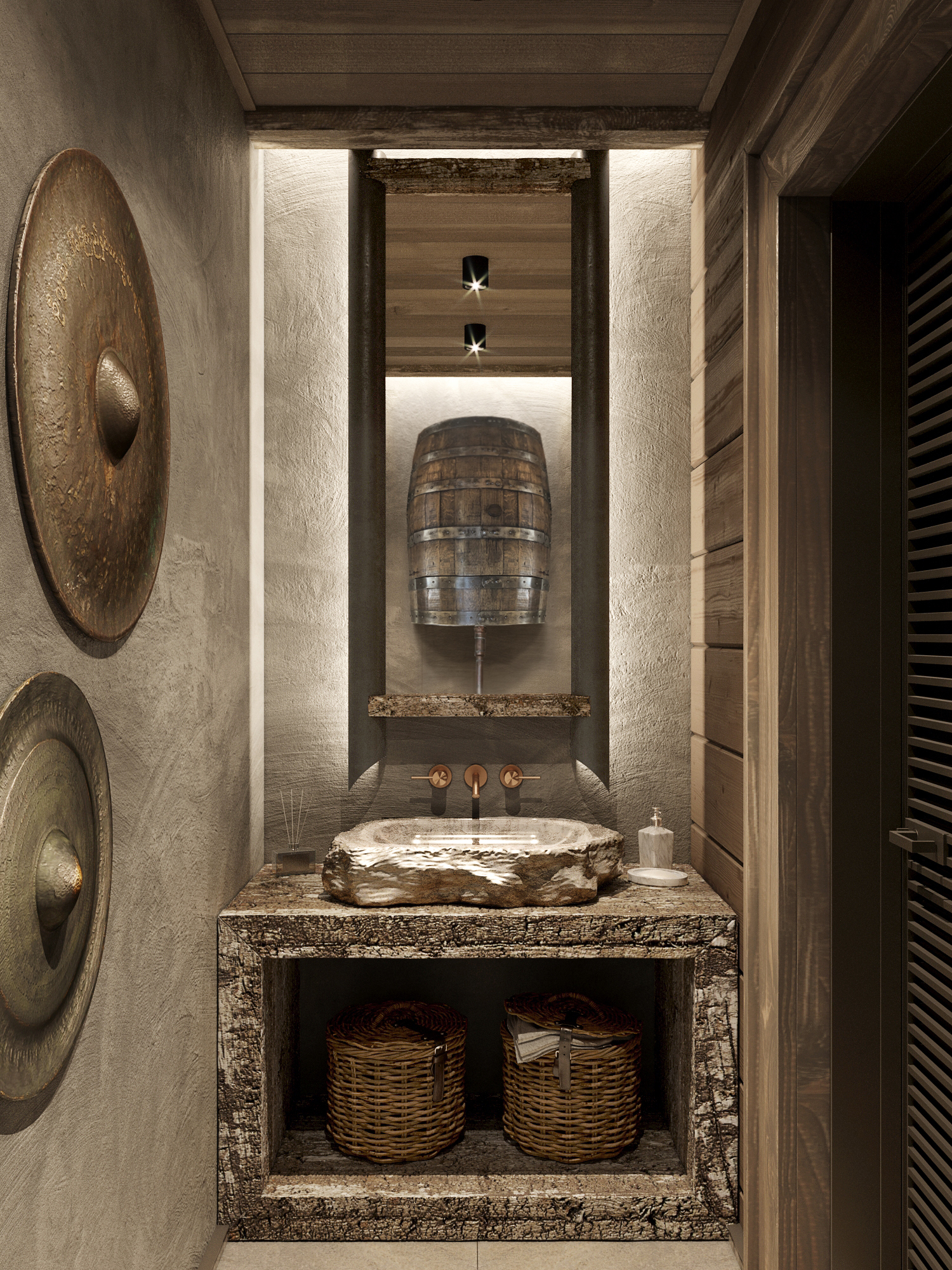 Interior design bathroom in house