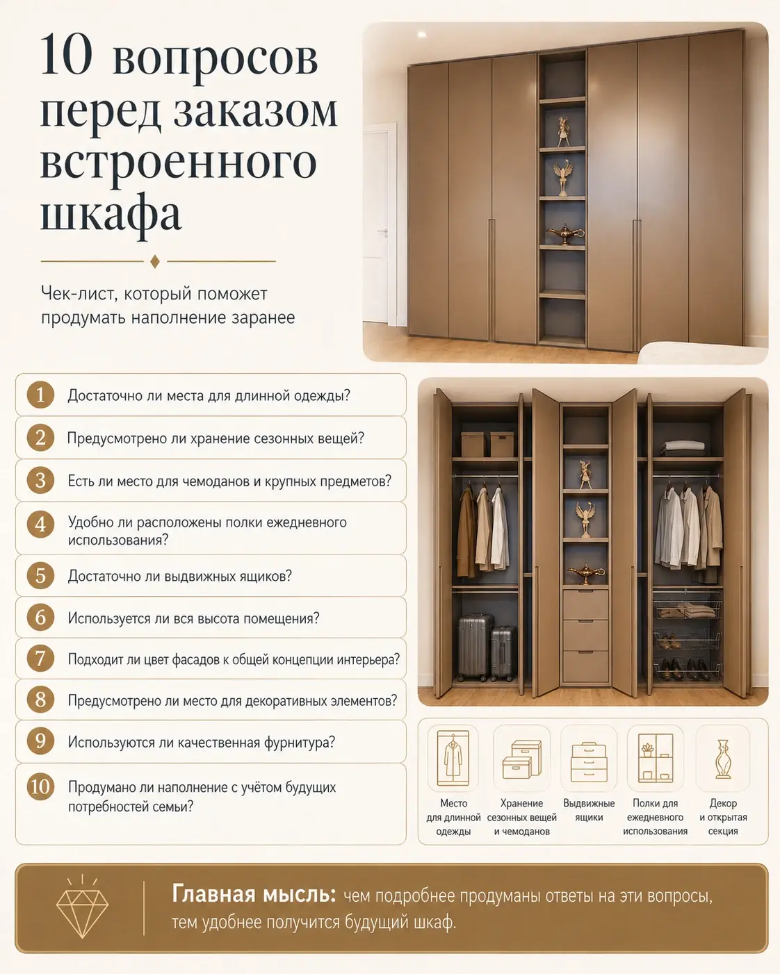 10 пунктов перед заказом встроенного шкафа