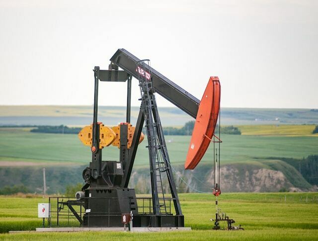 Oil rig in the field