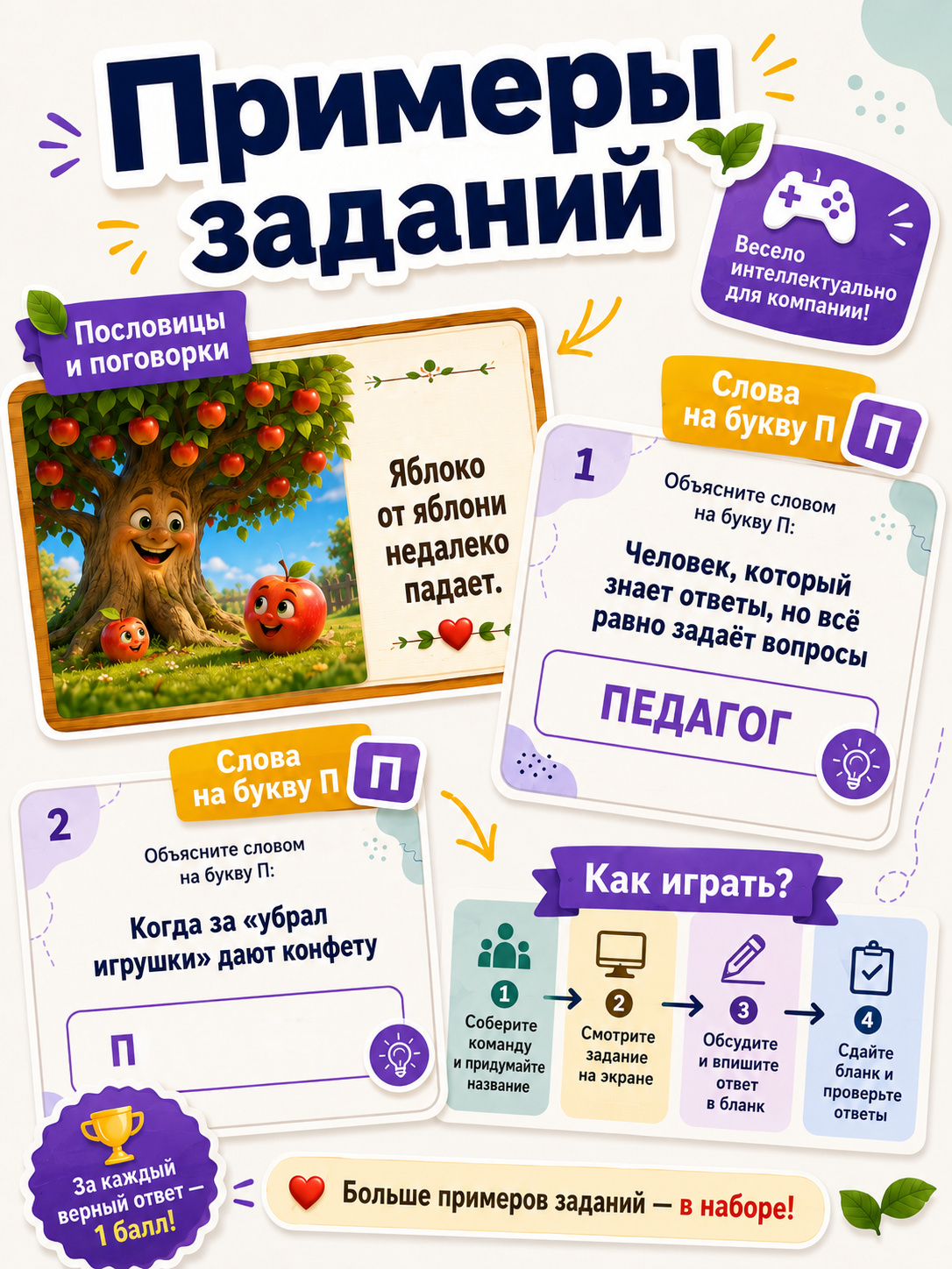 Примеры заданий и правила игры Школа родителей