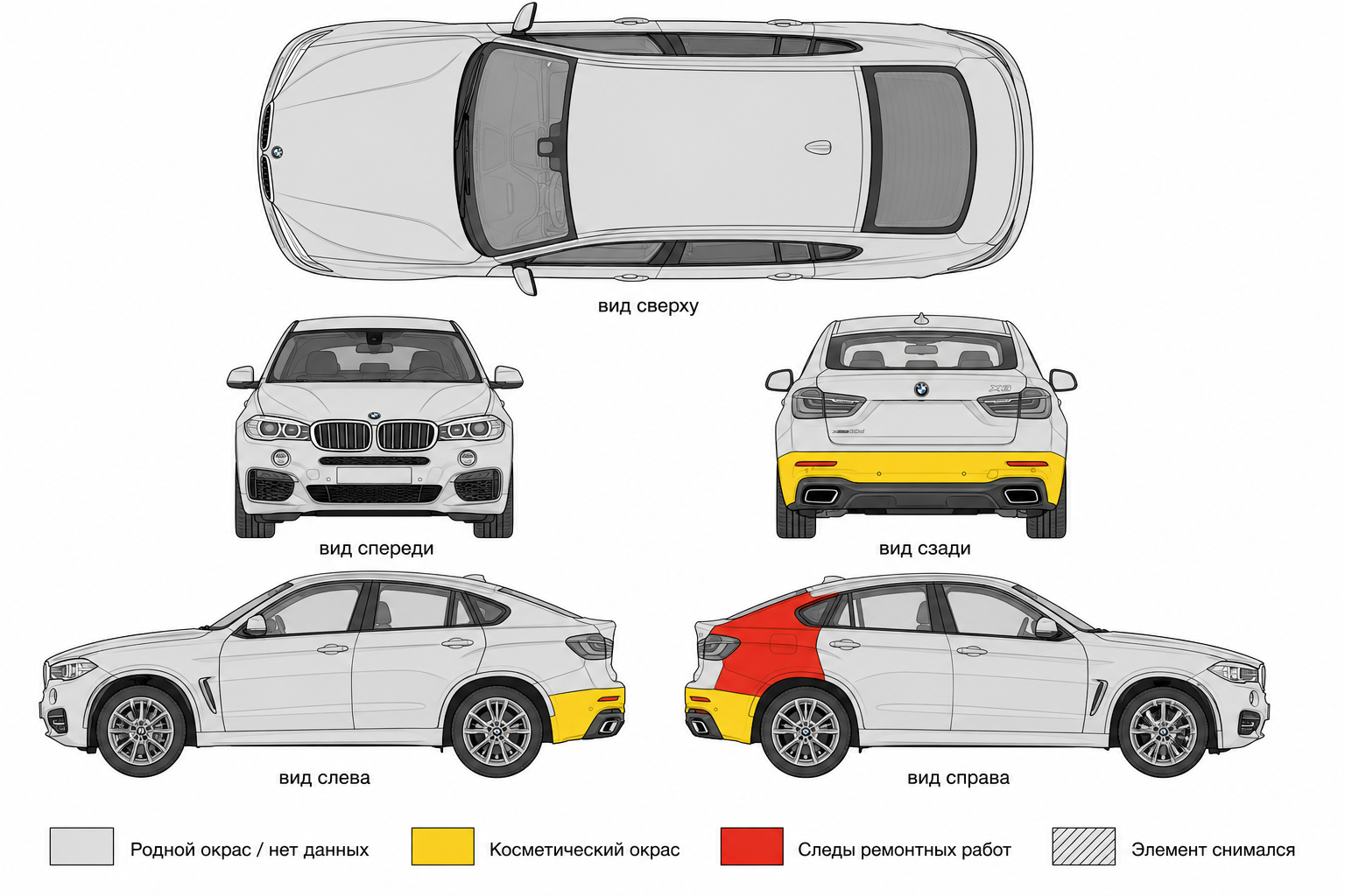 Карта ЛКП BMW X6 E71