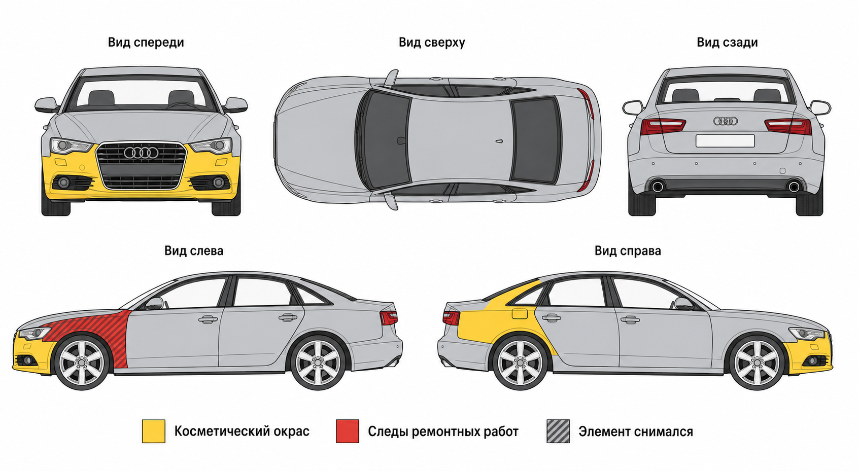 Карта ЛКП Audi A6