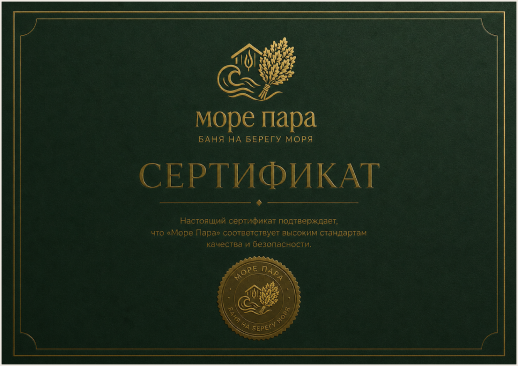 Подарочный сертификат Море пара