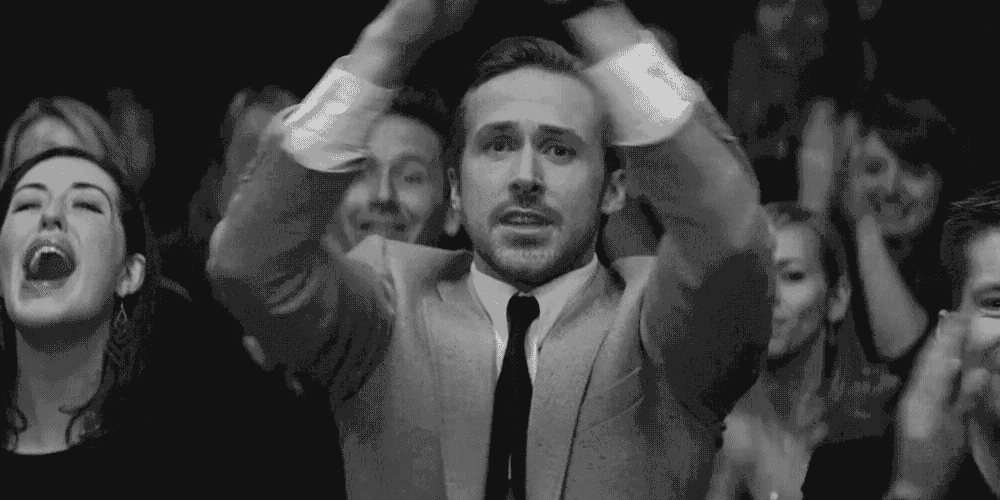 Райан Гослинг хлопает гифка