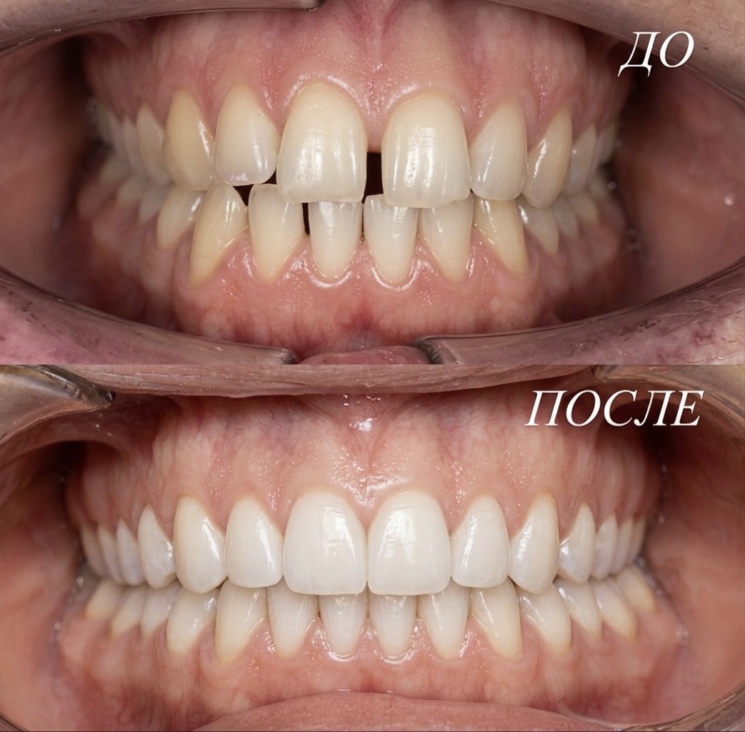 Кейс до и после: скученность зубов