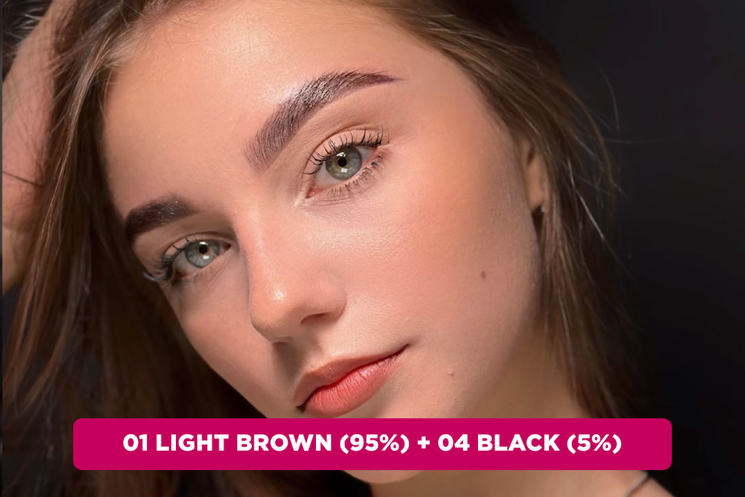 Комерційні мікси: 01 Light Brown (95%) + 04 Black (5%)