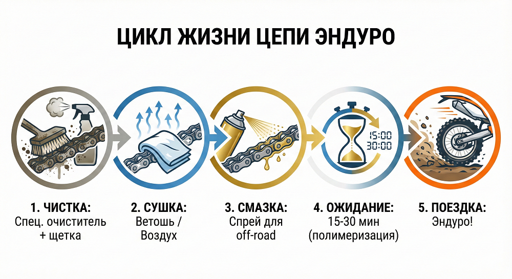 Смазка цепи на эндуро