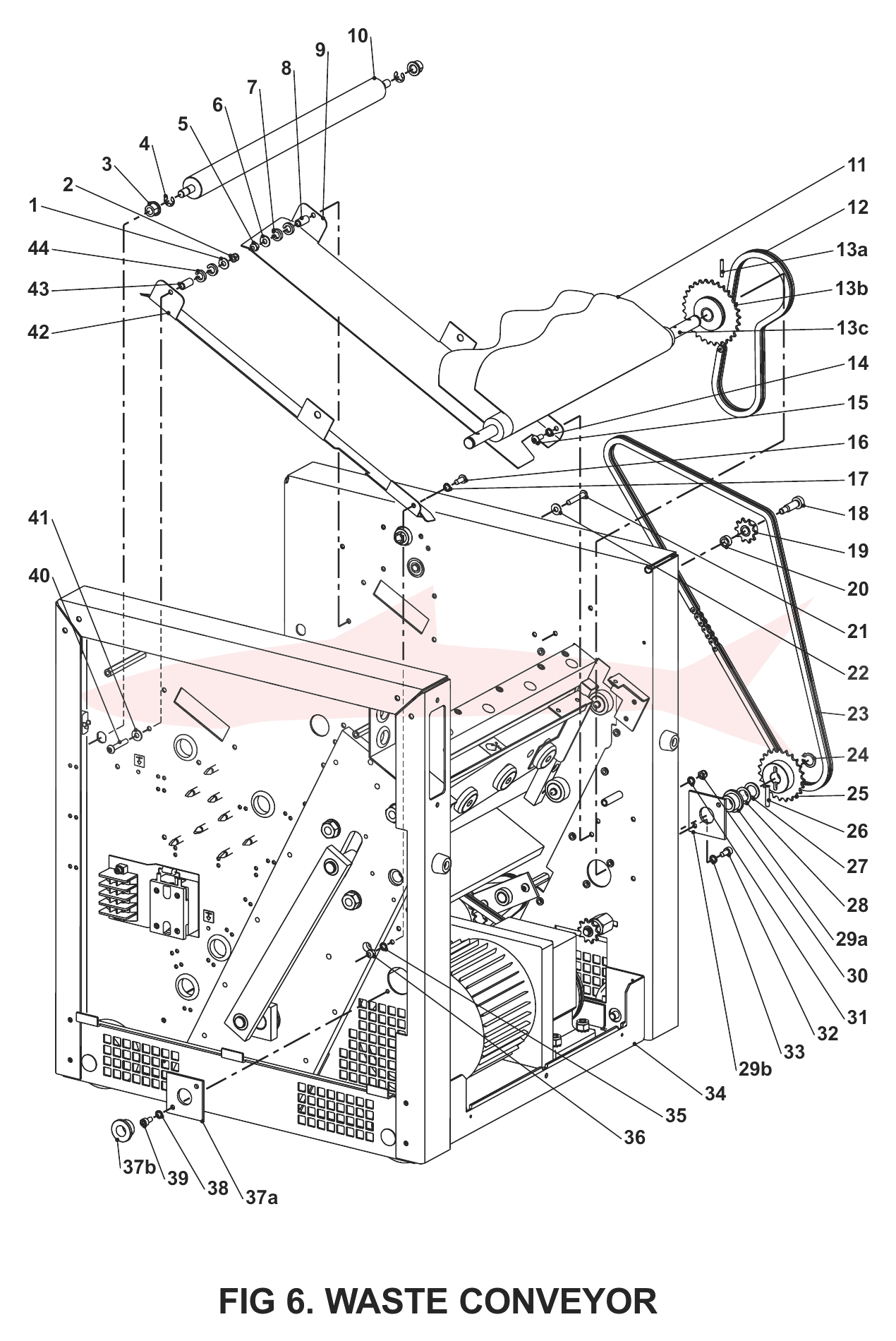 Morgana TrimMaster Pro Fig 6 Waste Conveyor Assembly — схема деталей