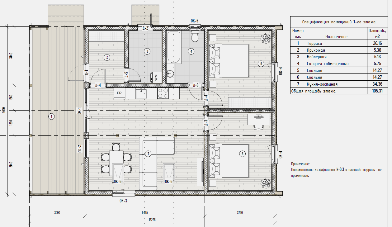 Дом под ключ в Лабинск планировка