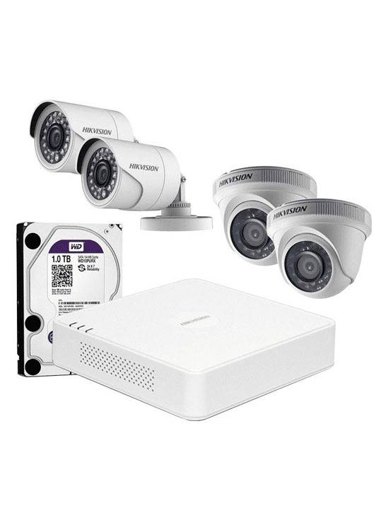 Hikvision 4 HD камеры видеонаблюдения 1.3мп
