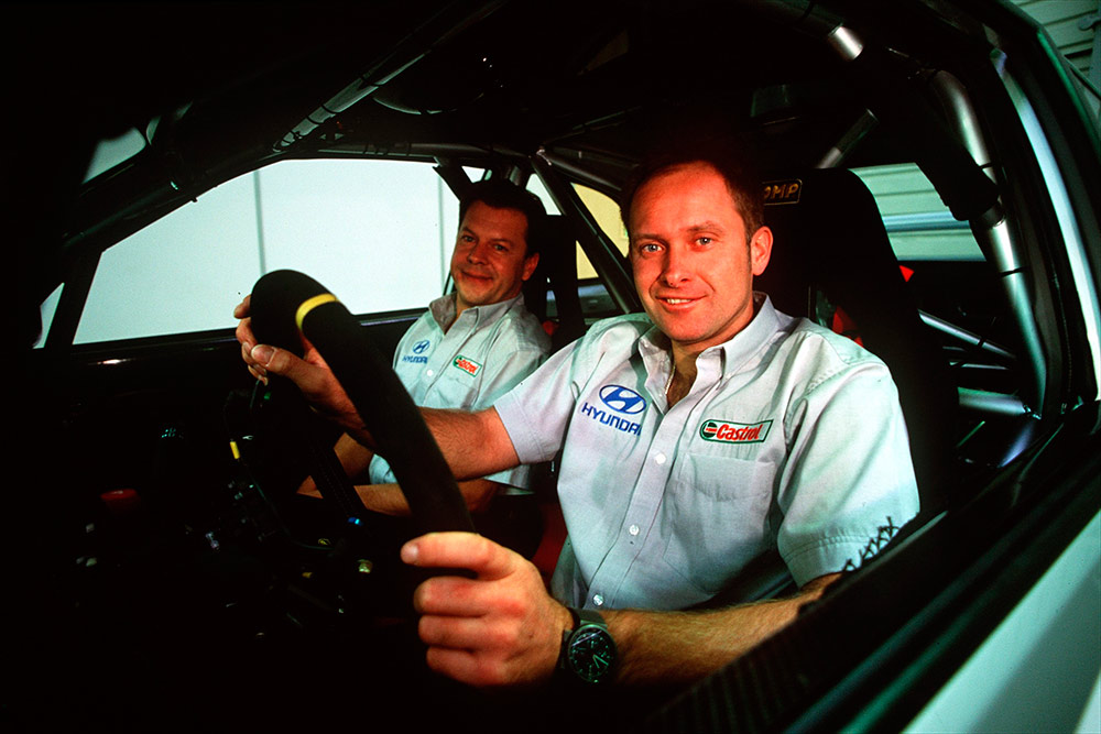 Армин Шварц и Манфред Химер, Hyundai Accent WRC, декабрь 2001