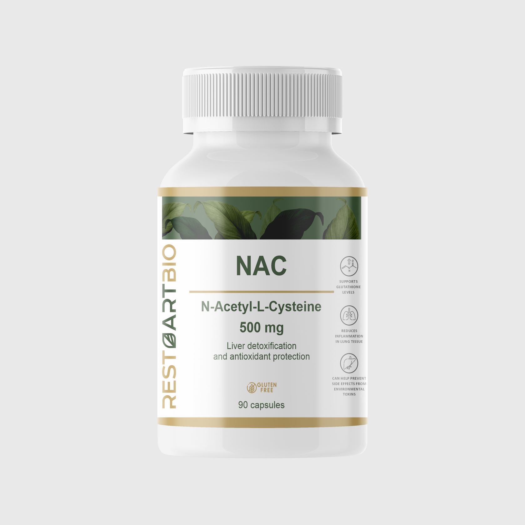 NAC N-ацетил-L-цистеин RestartBIO, 500 мг, 90 капсул