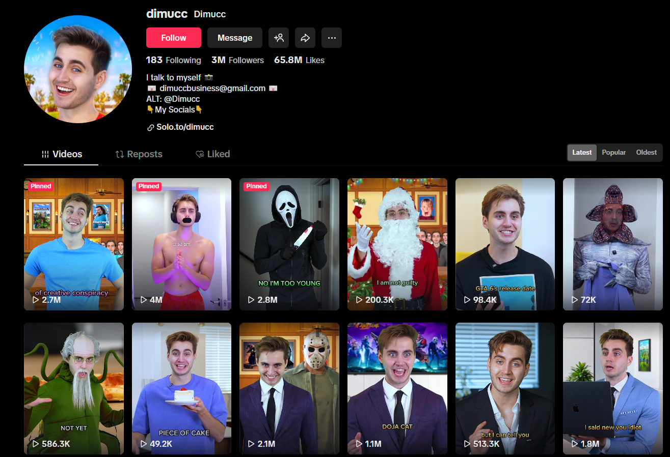 Dimucc tiktok gaming influencer