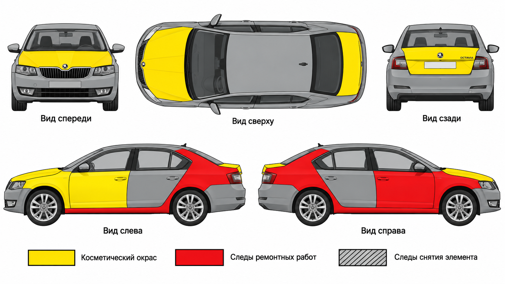 Карта ЛКП Skoda Octavia