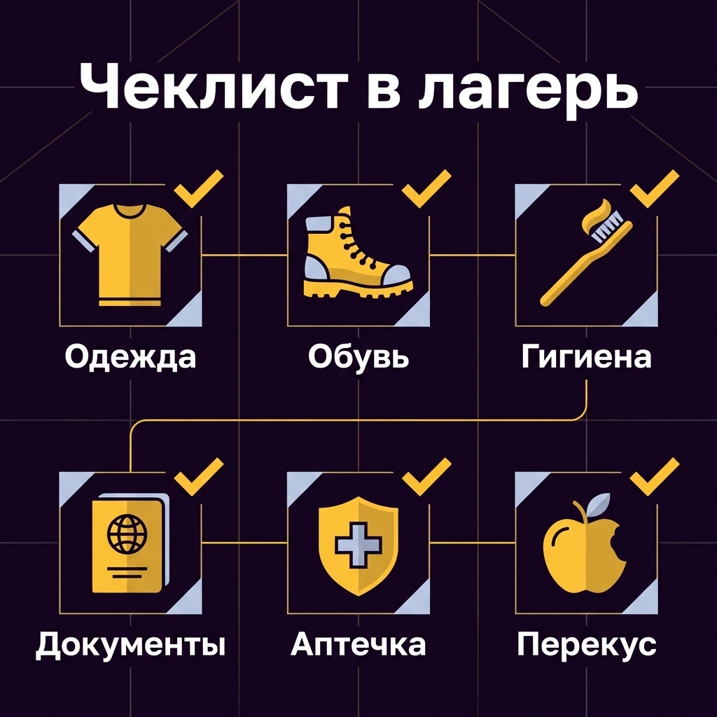 Что взять в лагерь - чеклист вещей на 14 дней