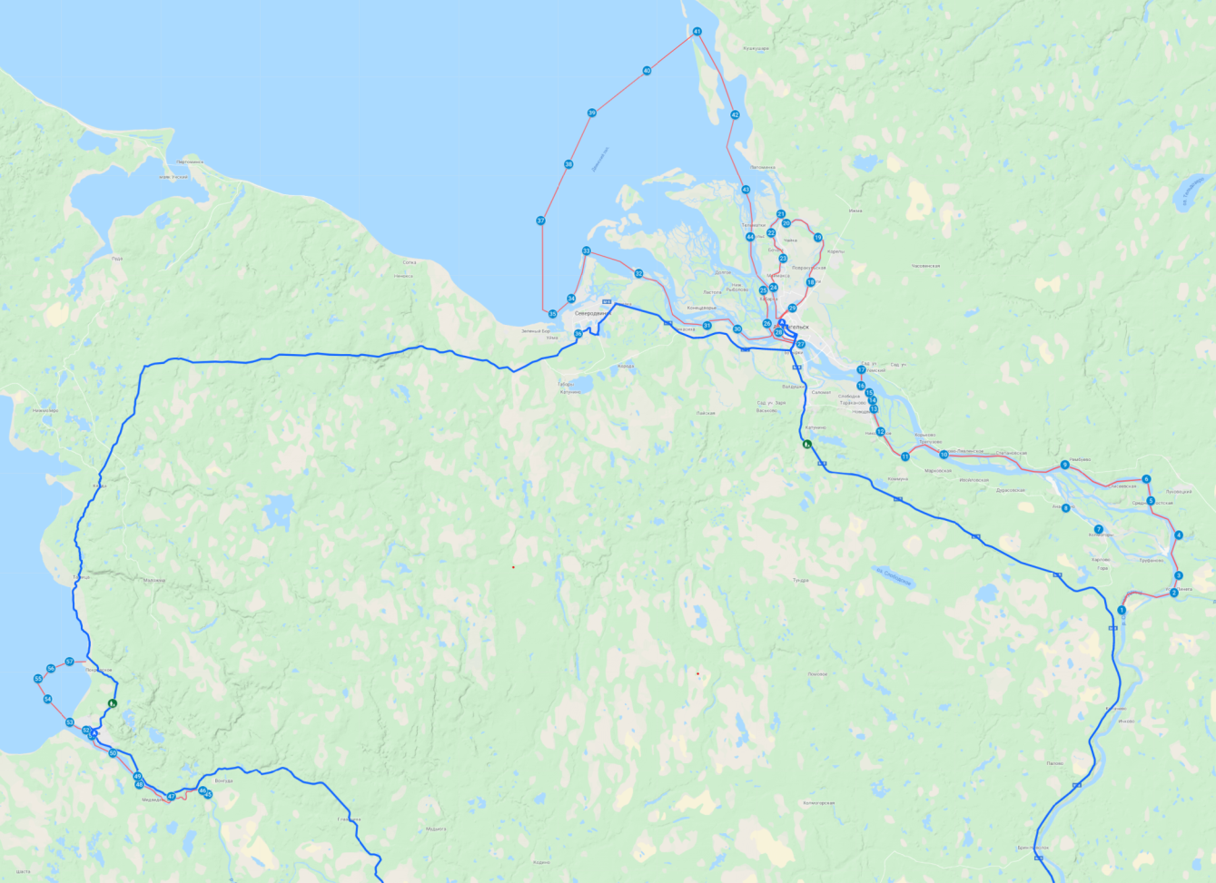 Карта устья северной двины белое море