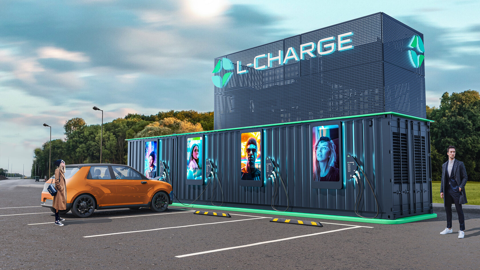 Масштаб электрозаправочной станции L-Charge