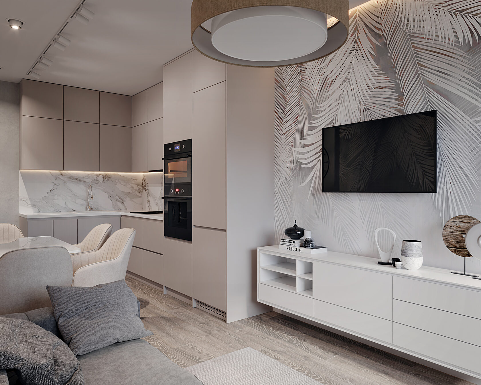 Дизайнерский ремонт 64 м² в ЖК Аврора
