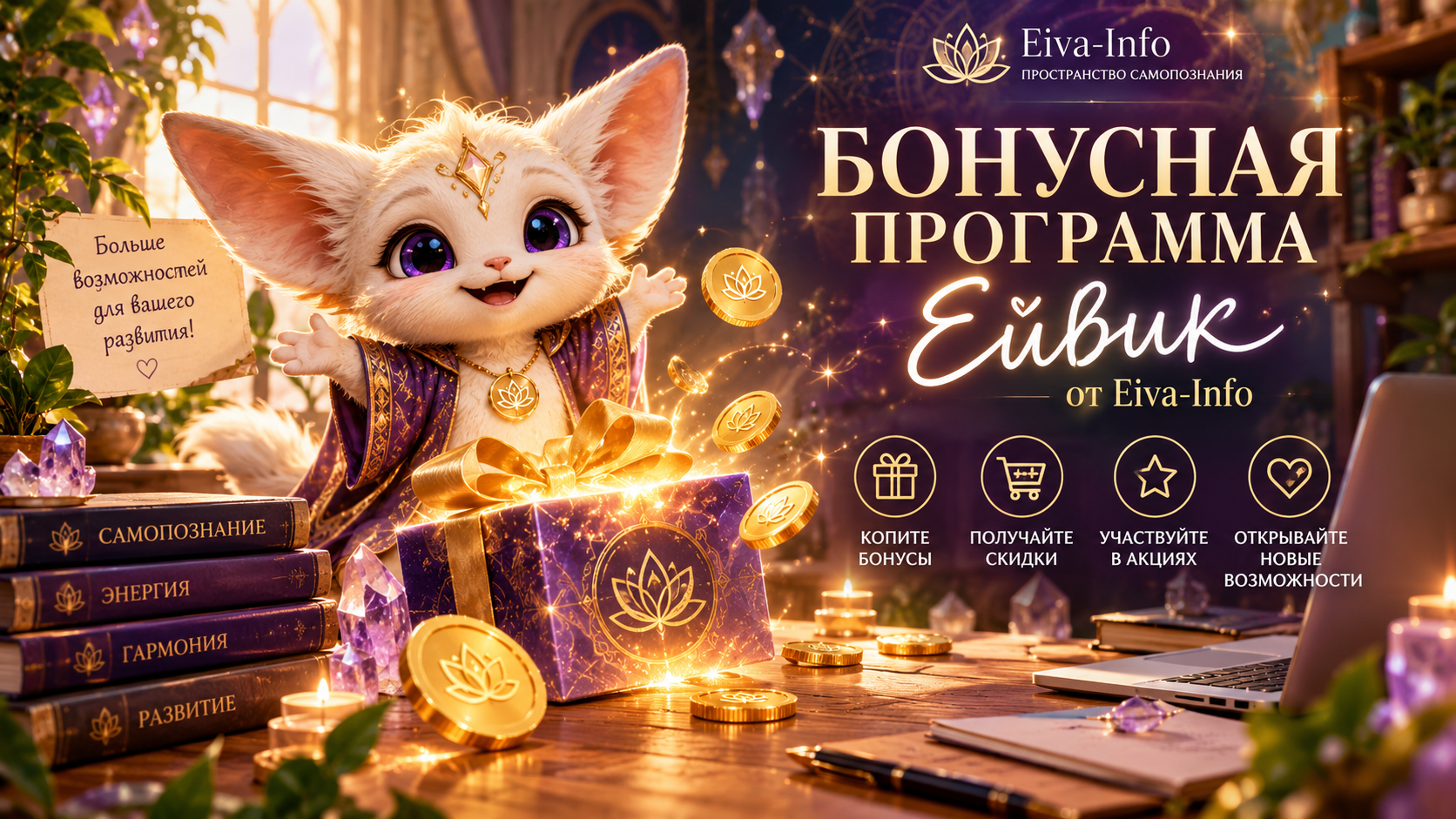 Бонусная программа Эйвик Eiva-Info — бонусы, кэшбэк и скидки на электронные книги