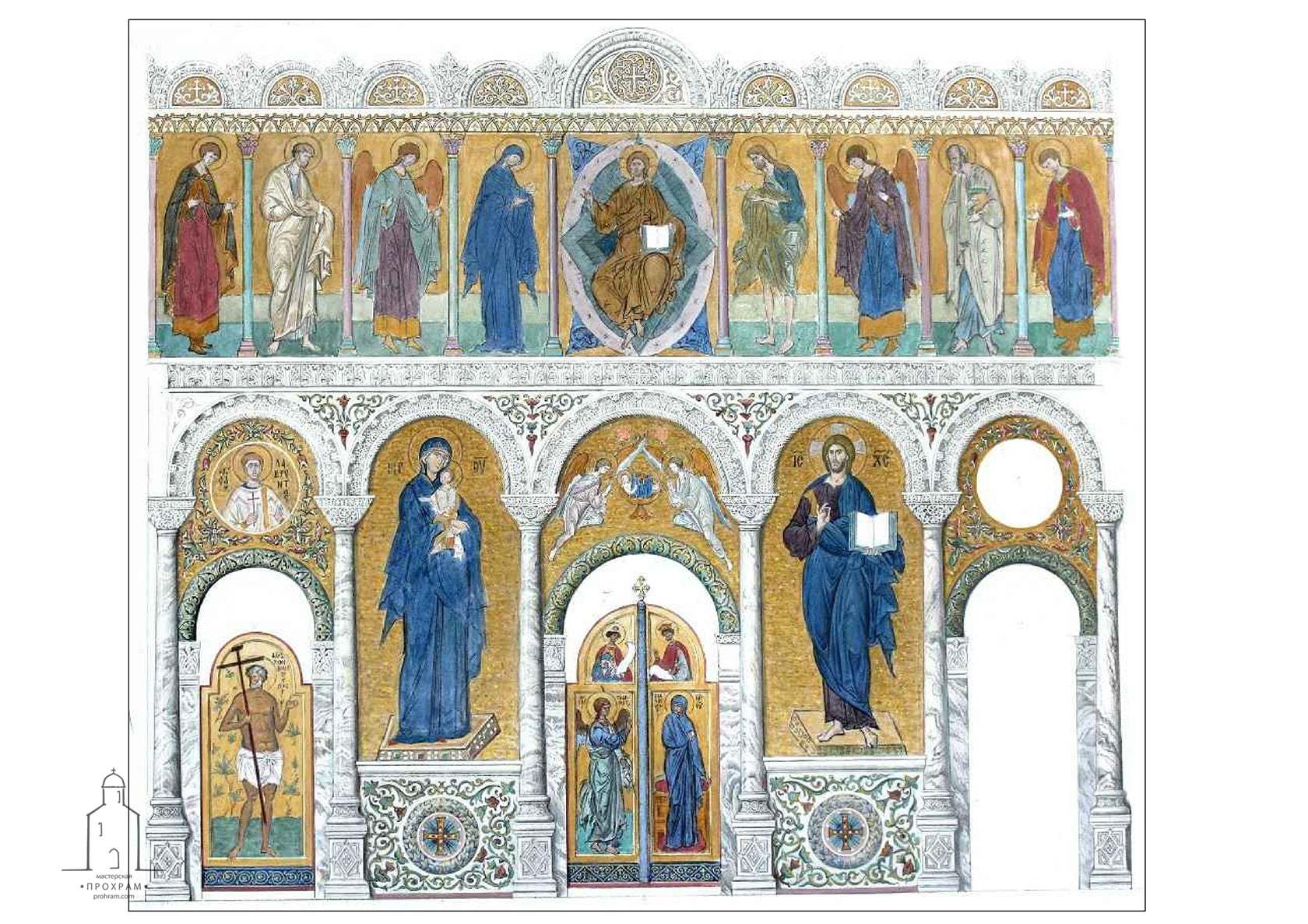 iconostasis project, orthodox architecture, sacred architecture,sketch design