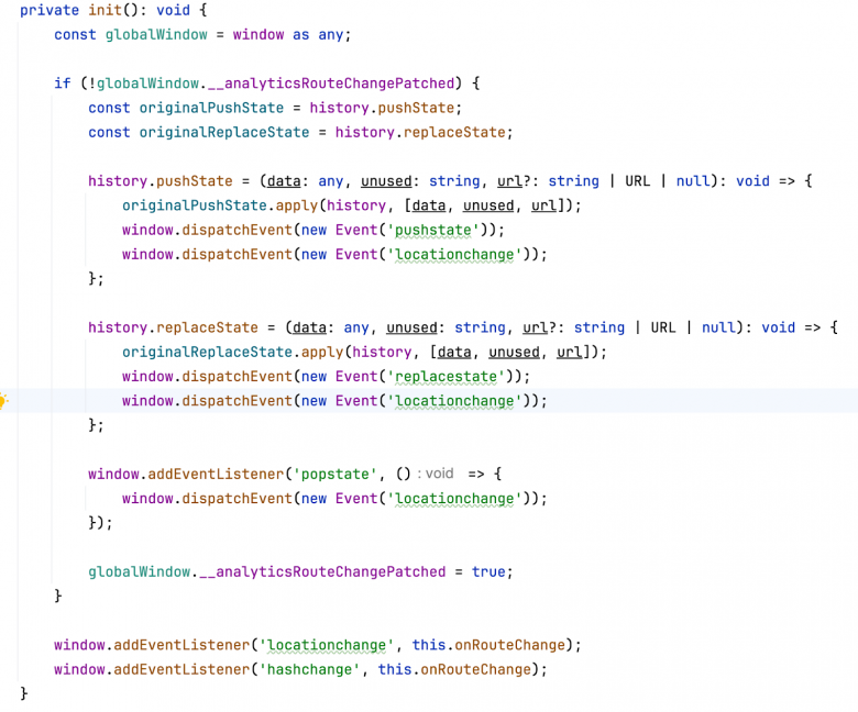 Переопределение нативного history API