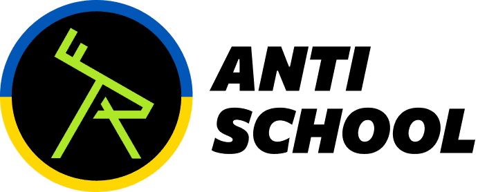 Логотип АнтиШкола английского antischool