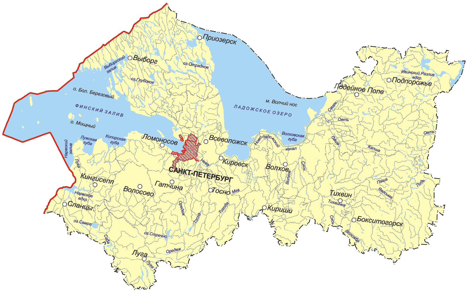 Ленинградская область. Карта