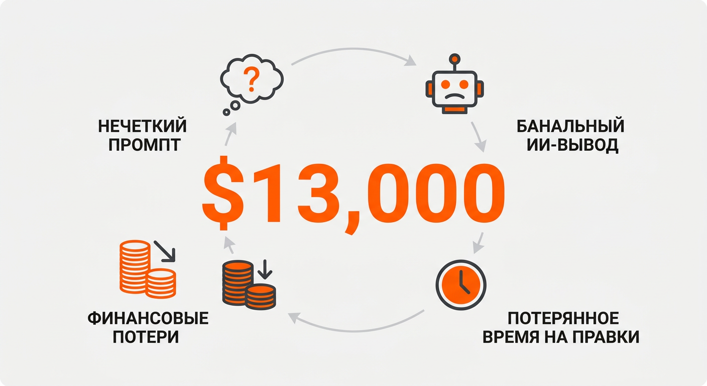 Типовые ошибки в промптах - инфографика