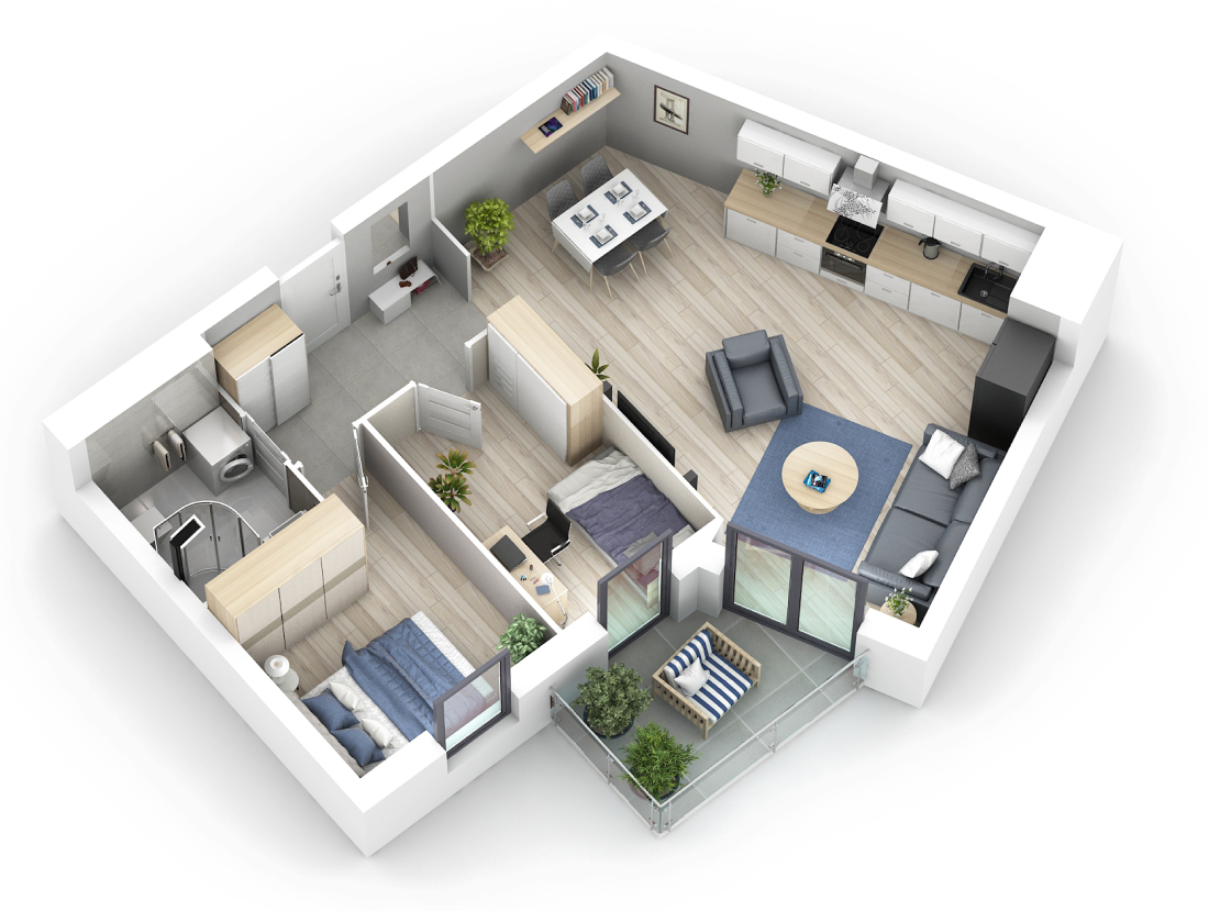 Интерьер дома сверху